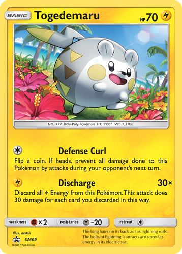 Togedemaru #9 from SM Black Star Promos - Promo - Illustrated by match