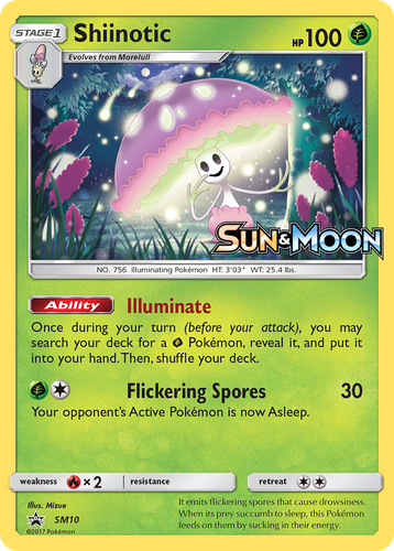 Shiinotic Pokémon TCG card art