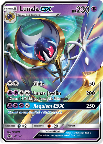 Lunala-GX #103 from SM Black Star Promos - Promo - Illustrated by PLANETA