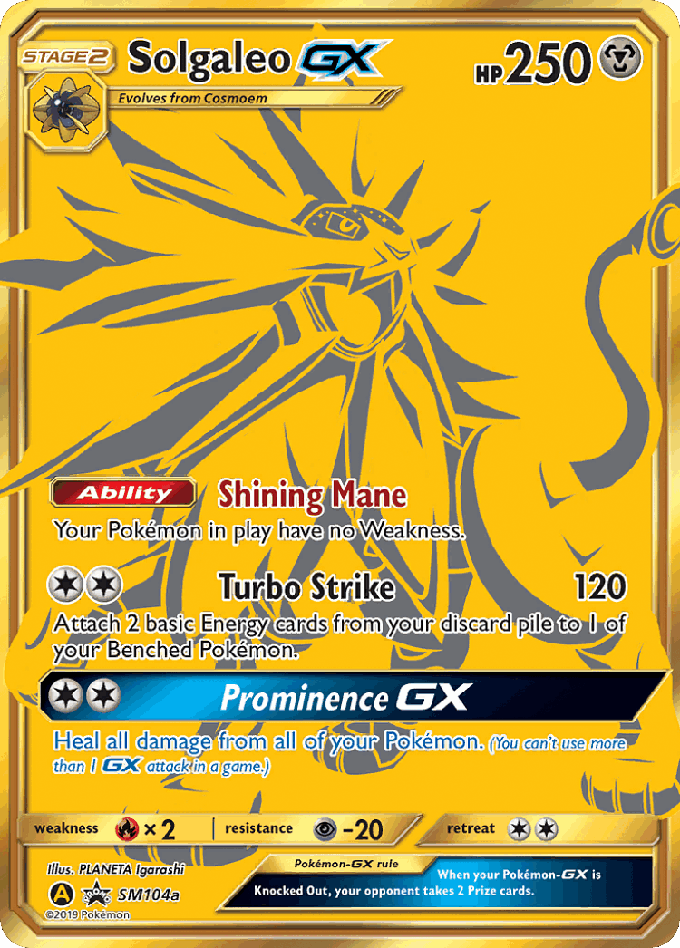 Solgaleo-GX #104 from SM Black Star Promos - Promo - Illustrated by PLANETA Igarashi