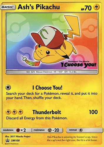 Ash's Pikachu 108, SM Black Star Promos
