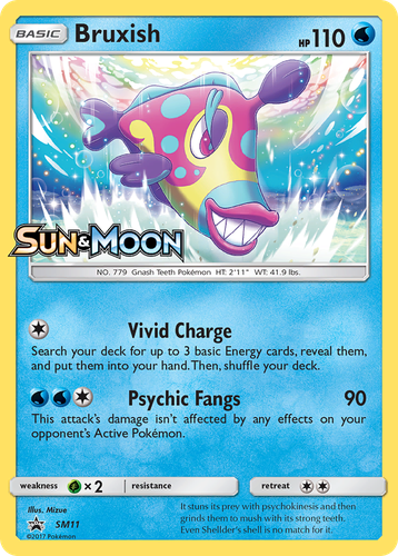 Bruxish #11 from SM Black Star Promos - Promo - Illustrated by Mizue
