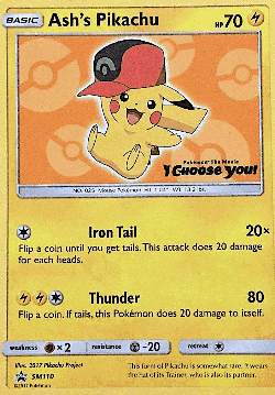 Ash's Pikachu 110, SM Black Star Promos