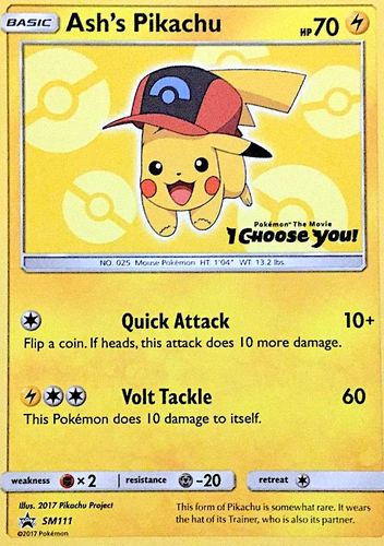 Ash's Pikachu 111, SM Black Star Promos