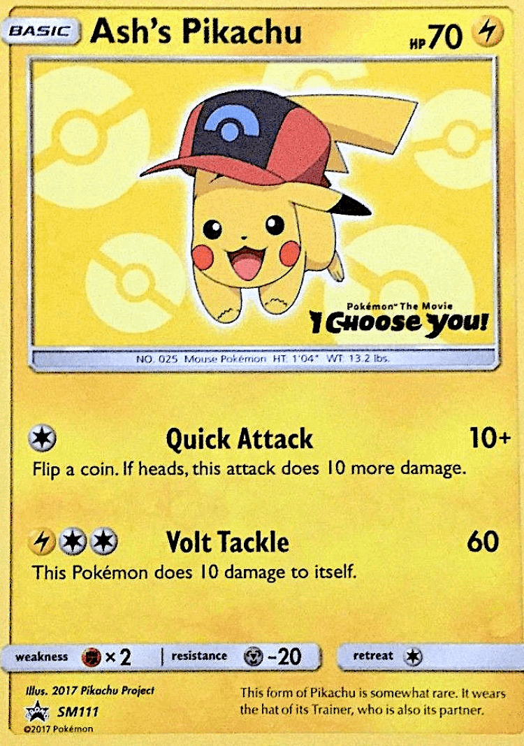 Ash's Pikachu #111 from SM Black Star Promos - Promo - Illustrated by 2017 Pikachu Project