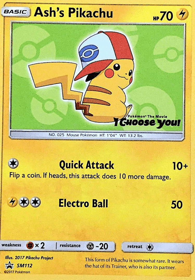 Ash's Pikachu #112 from SM Black Star Promos - Promo - Illustrated by 2017 Pikachu Project