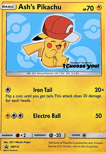 Ash's Pikachu 113, SM Black Star Promos