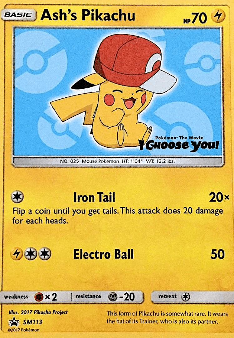 Ash's Pikachu #113 from SM Black Star Promos - Promo - Illustrated by 2017 Pikachu Project