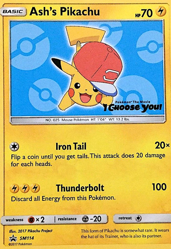 Ash's Pikachu 114, SM Black Star Promos