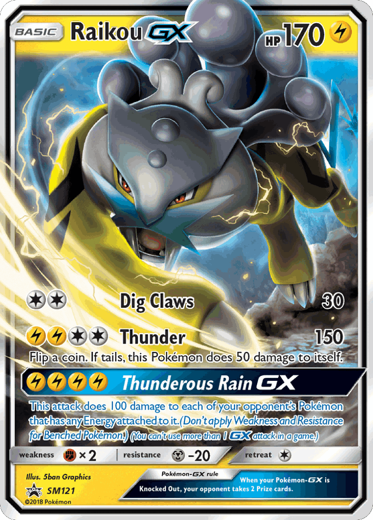 Raikou-GX #121 from SM Black Star Promos - Promo - Illustrated by 5ban Graphics