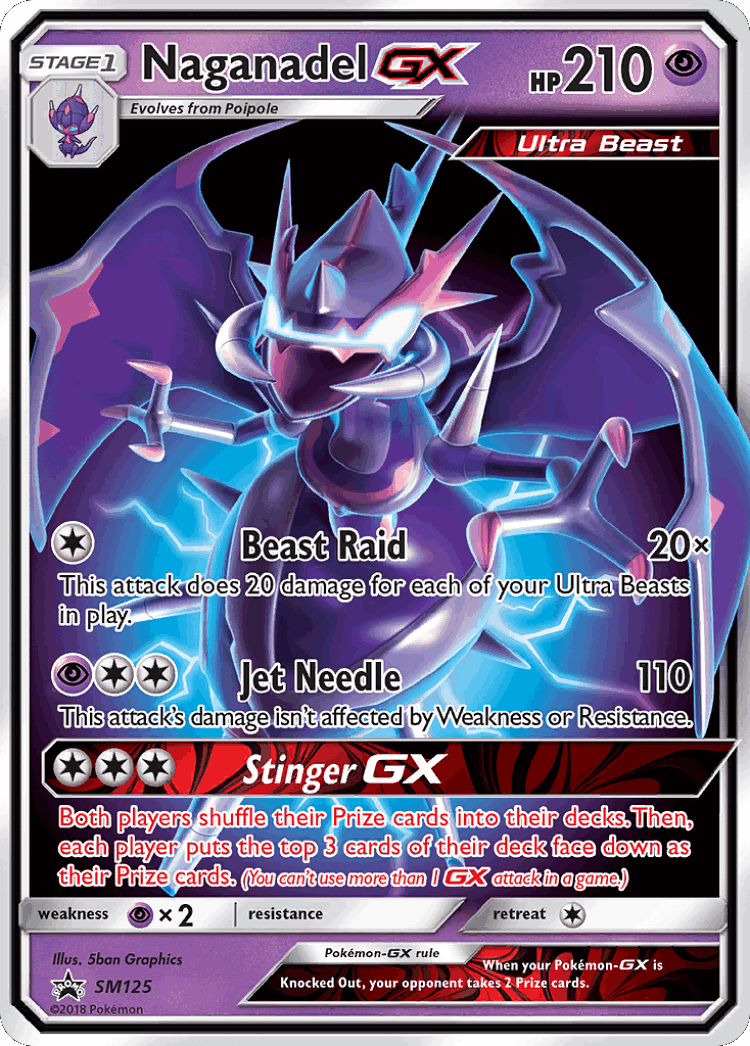 Naganadel-GX #125 from SM Black Star Promos - Promo - Illustrated by 5ban Graphics