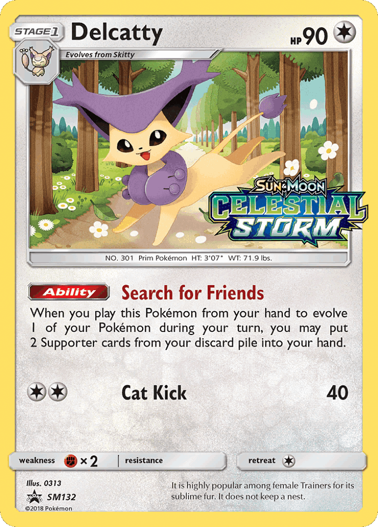 Delcatty #132 from SM Black Star Promos - Promo - Illustrated by 0313