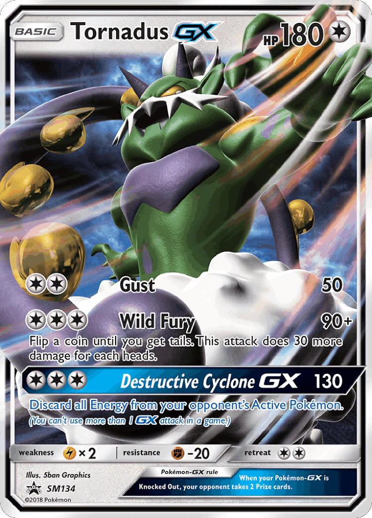 Tornadus-GX #134 from SM Black Star Promos - Promo - Illustrated by 5ban Graphics