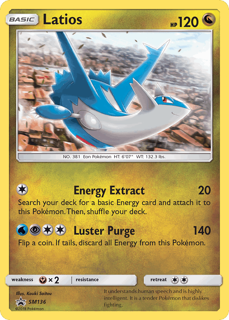Latios #136 from SM Black Star Promos - Promo - Illustrated by Kouki Saitou