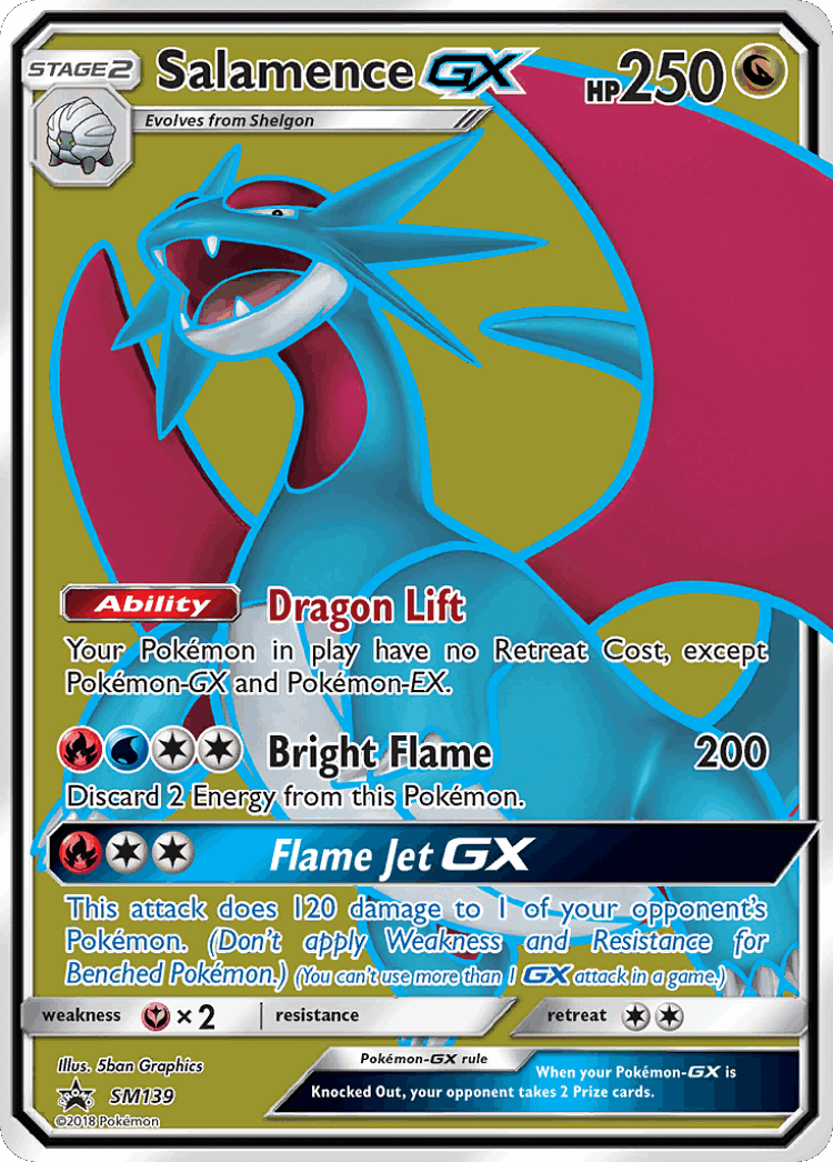 Salamence-GX #139 from SM Black Star Promos - Promo - Illustrated by 5ban Graphics