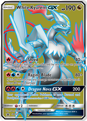 White Kyurem-GX #141 from SM Black Star Promos - Promo - Illustrated by 5ban Graphics
