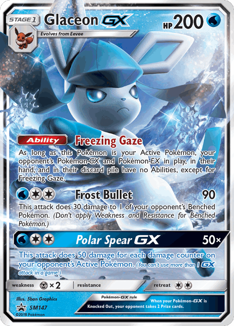 Glaceon-GX #147 from SM Black Star Promos - Promo - Illustrated by 5ban Graphics