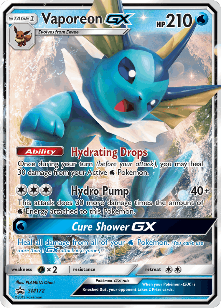 Vaporeon-GX #172 from SM Black Star Promos - Promo - Illustrated by PLANETA Otani