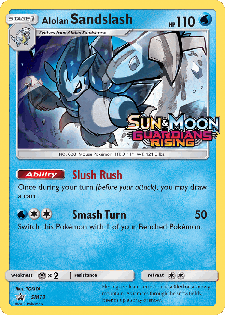 Alolan Sandslash #18 from SM Black Star Promos - Promo - Illustrated by TOKIYA