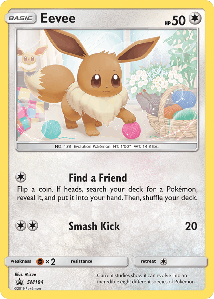 Eevee #184 from SM Black Star Promos - Promo - Illustrated by Mizue