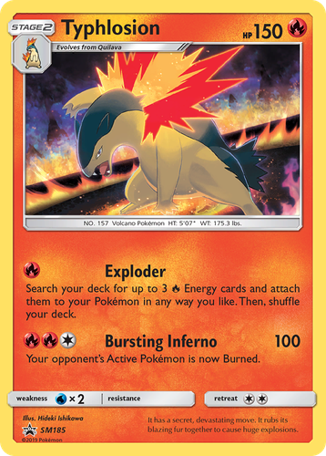 Typhlosion #185 from SM Black Star Promos - Promo - Illustrated by Hideki Ishikawa