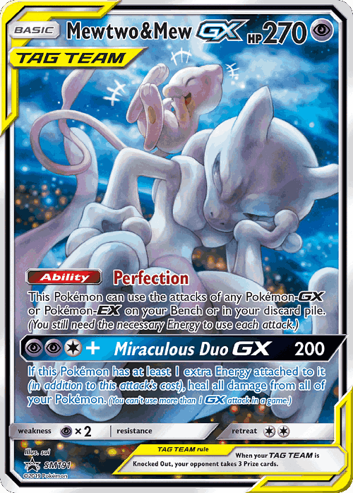 Mewtwo & Mew-GX card art