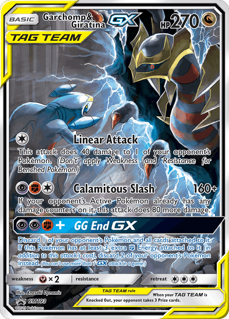 Garchomp & Giratina-GX #193 from SM Black Star Promos - Promo - Illustrated by Anesaki Dynamic