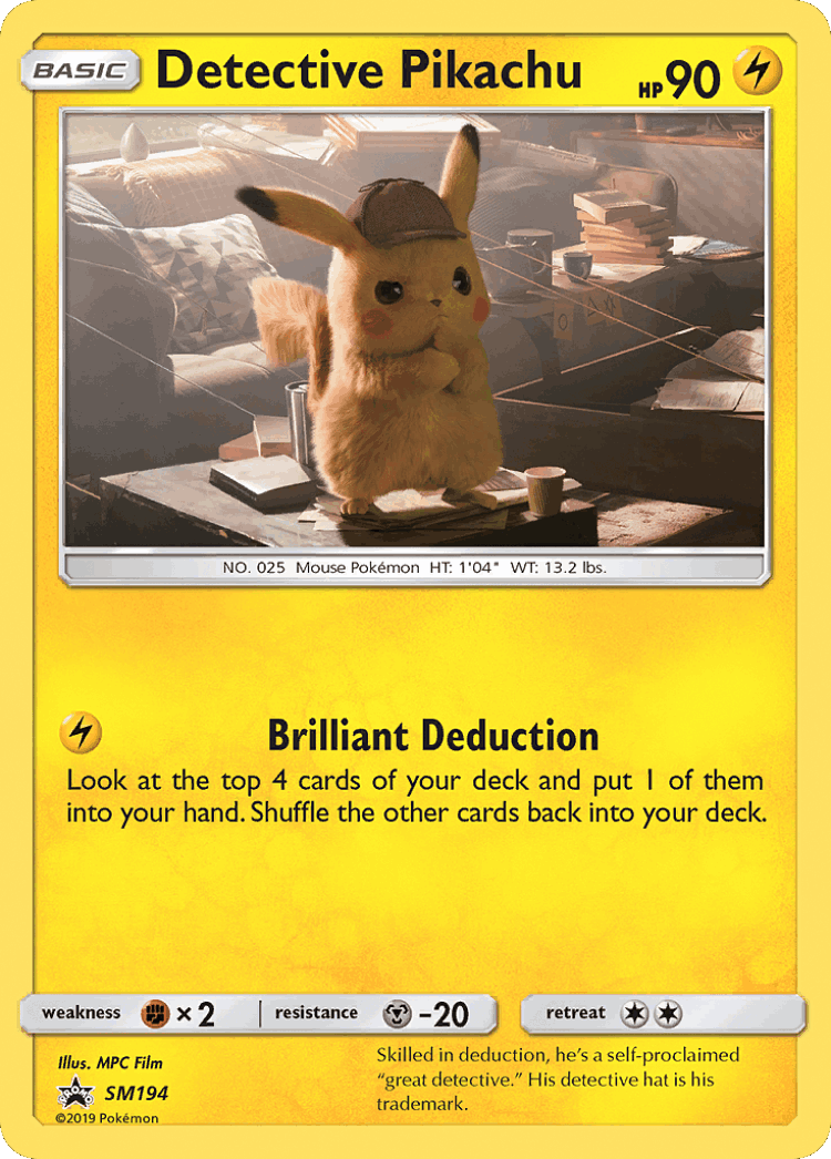 Detective Pikachu #194 from SM Black Star Promos - Promo - Illustrated by MPC Film
