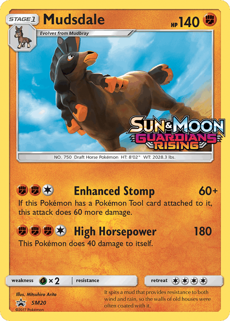 Mudsdale #20 from SM Black Star Promos - Promo - Illustrated by Mitsuhiro Arita