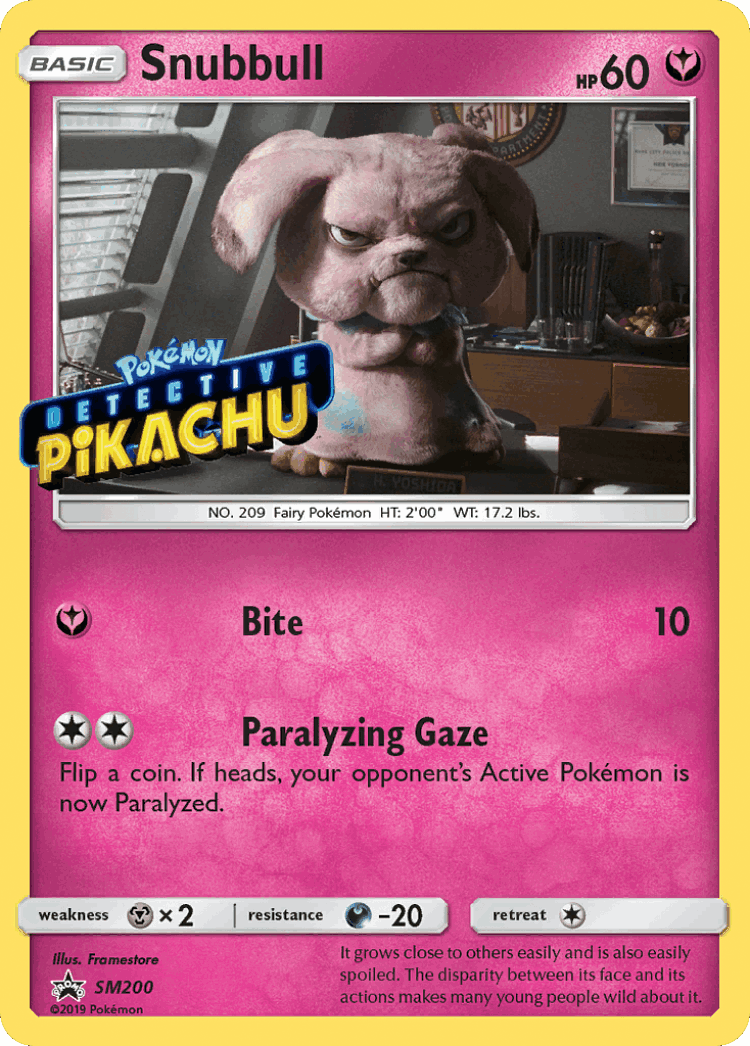Snubbull #200 from SM Black Star Promos - Promo - Illustrated by Framestore