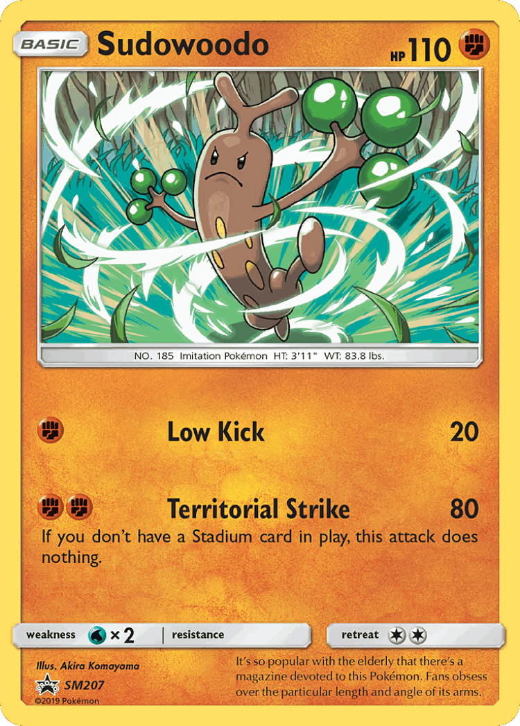 Sudowoodo #207 from SM Black Star Promos - Promo - Illustrated by Akira Komayama