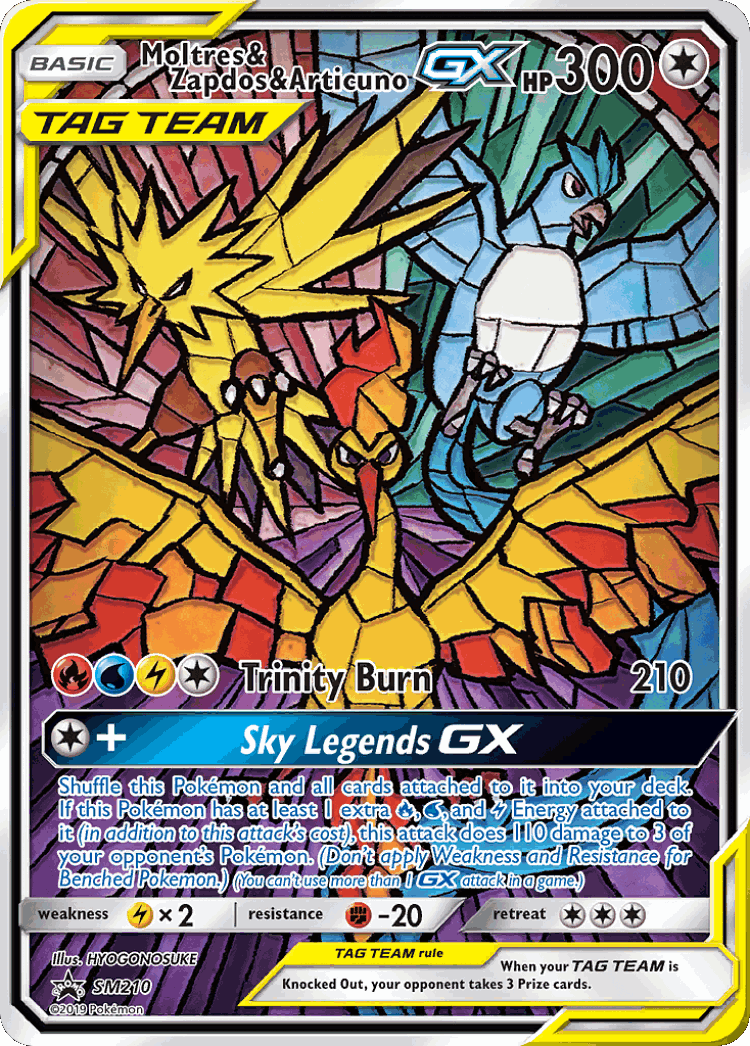Moltres & Zapdos & Articuno-GX #210 from SM Black Star Promos - Promo - Illustrated by HYOGONOSUKE