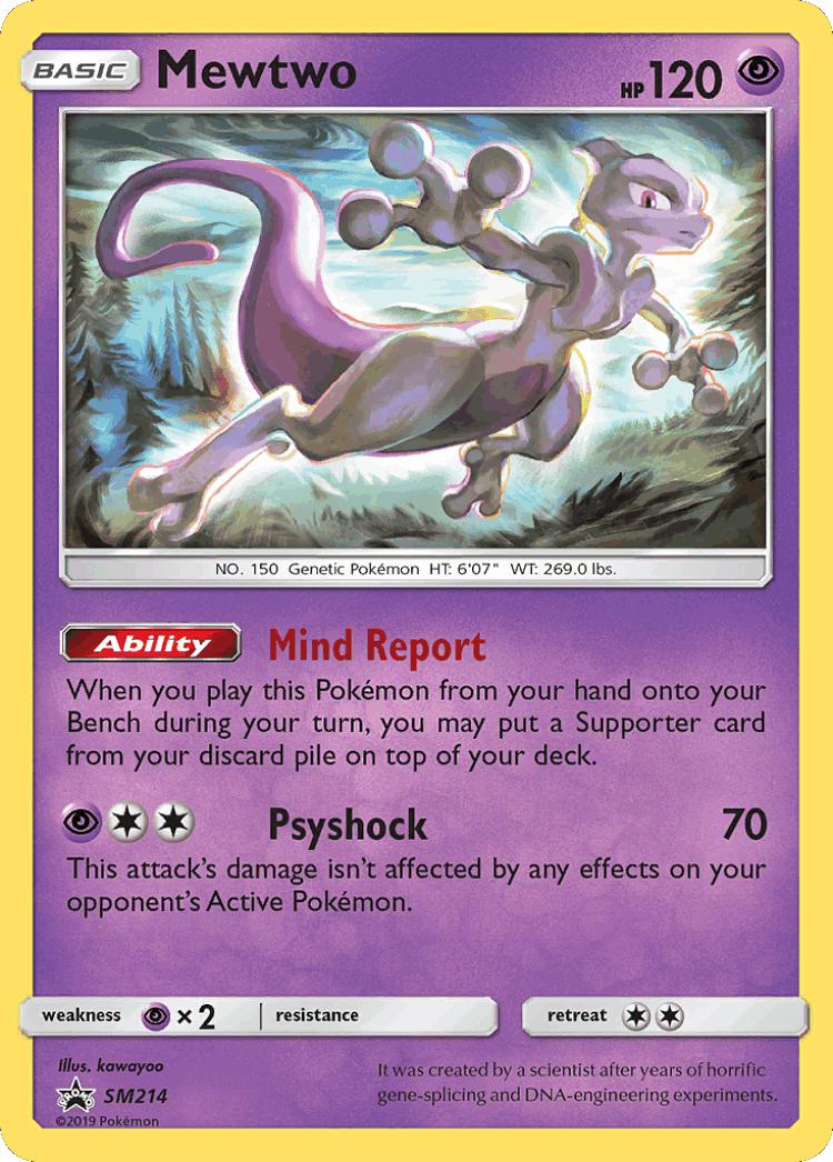 Mewtwo #214 from SM Black Star Promos - Promo - Illustrated by kawayoo