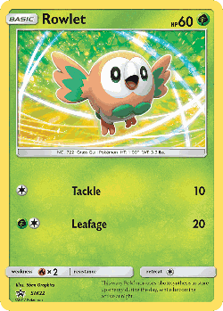 Rowlet Pokémon TCG card art
