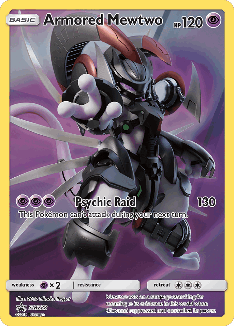 Armored Mewtwo #228 from SM Black Star Promos - Promo - Illustrated by 2019 Pikachu Project