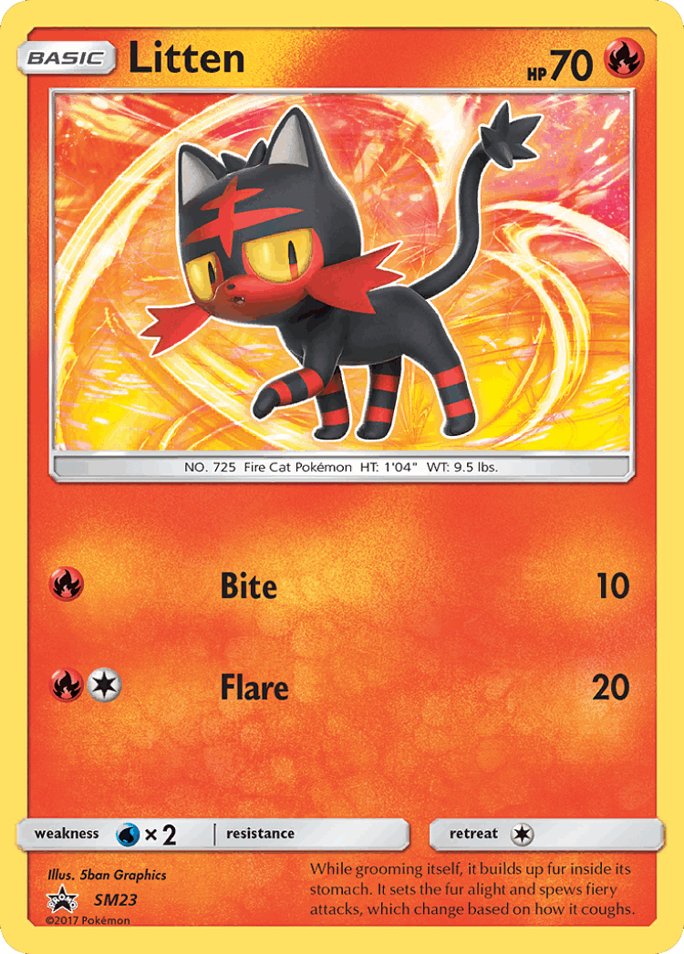 Litten #23 from SM Black Star Promos - Promo - Illustrated by 5ban Graphics