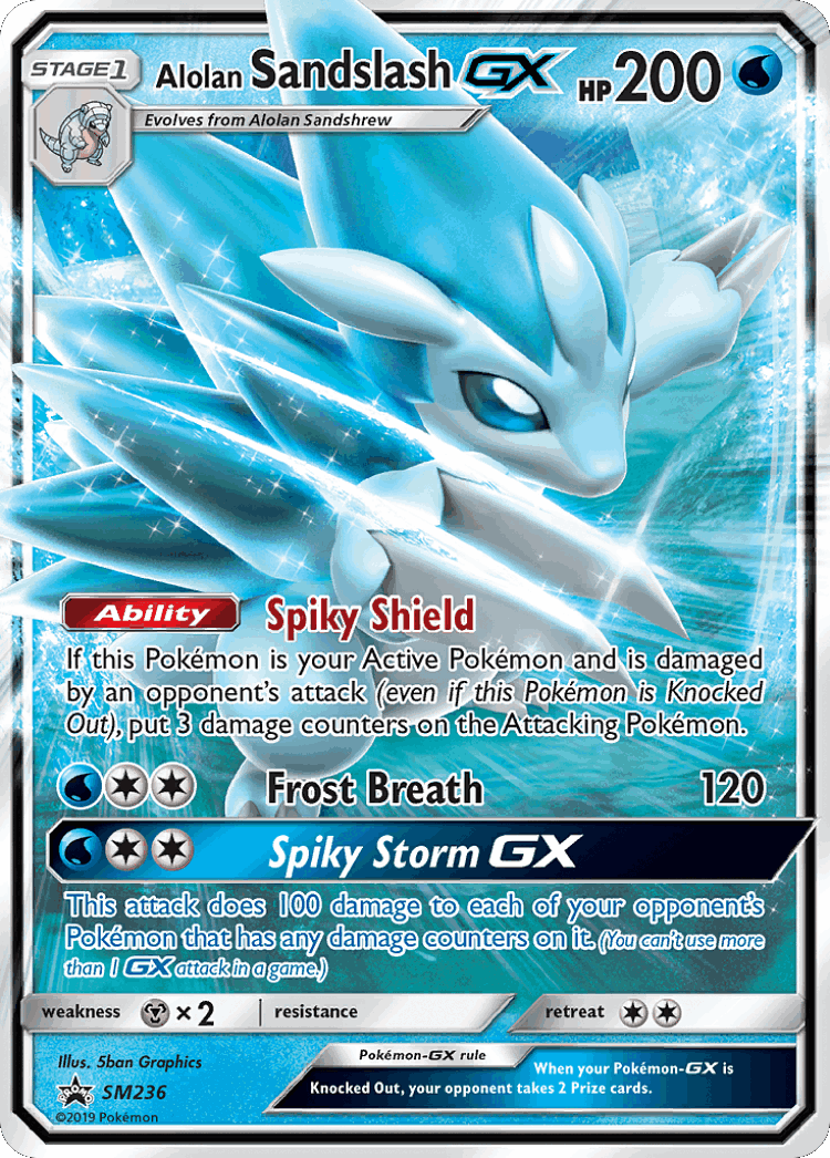 Alolan Sandslash-GX #236 from SM Black Star Promos - Promo - Illustrated by 5ban Graphics