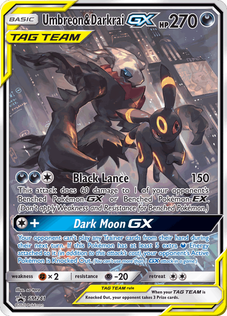 Umbreon & Darkrai-GX #241 from SM Black Star Promos - Promo - Illustrated by so-taro