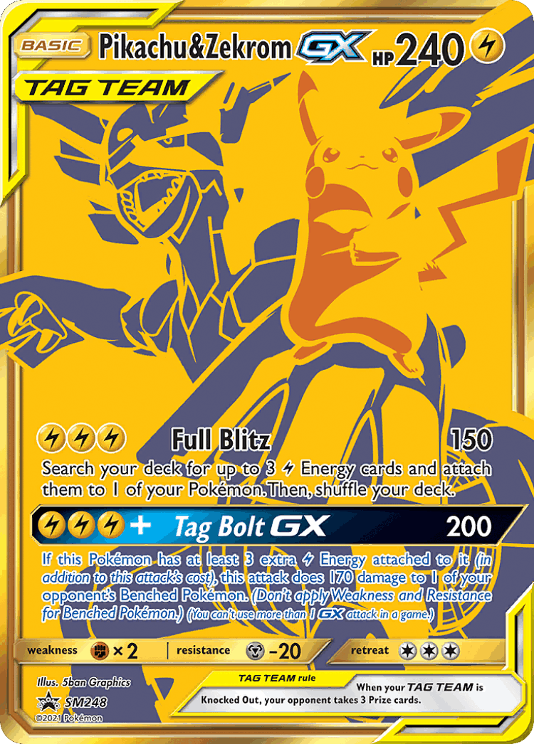 Pikachu & Zekrom-GX #248 from SM Black Star Promos - Promo - Illustrated by 5ban Graphics