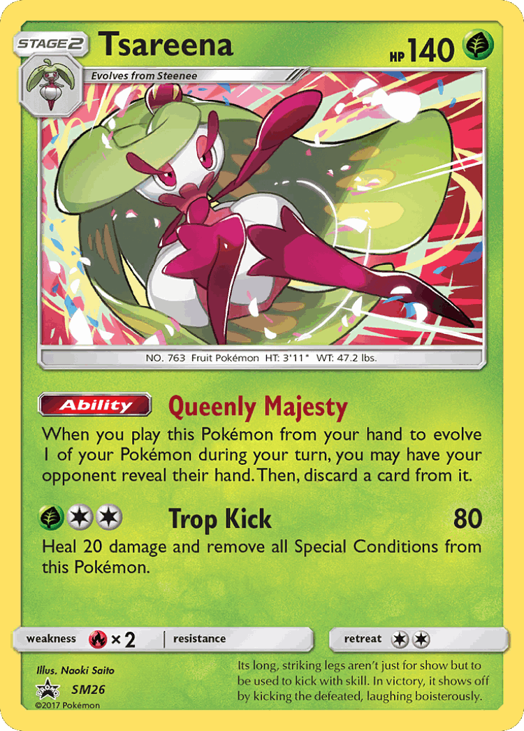 Tsareena #26 from SM Black Star Promos - Promo - Illustrated by Naoki Saito
