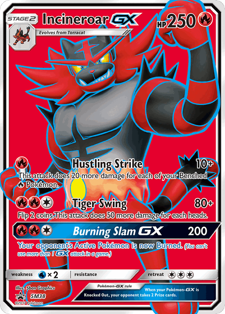 Incineroar-GX #38 from SM Black Star Promos - Promo - Illustrated by 5ban Graphics