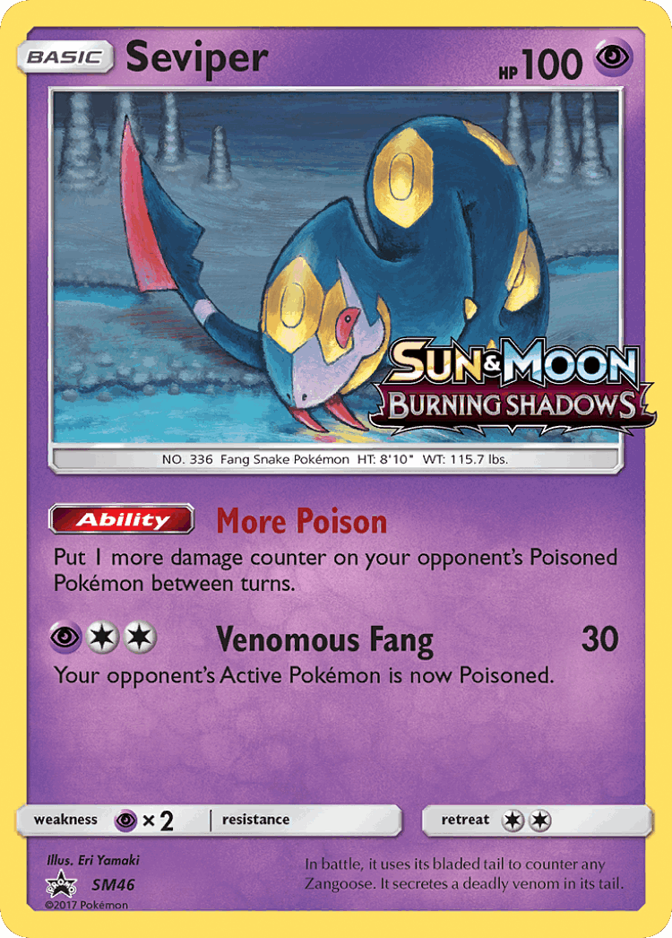 Seviper #46 from SM Black Star Promos - Promo - Illustrated by Eri Yamaki