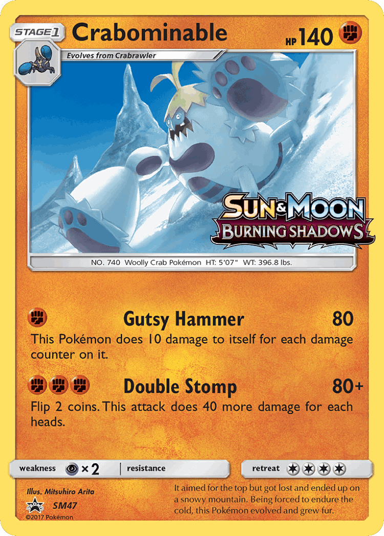 Crabominable #47 from SM Black Star Promos - Promo - Illustrated by Mitsuhiro Arita