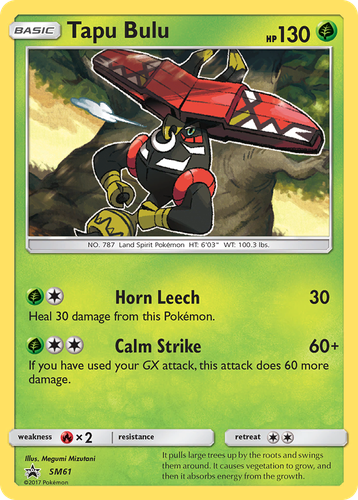 Tapu Bulu #61 from SM Black Star Promos - Promo - Illustrated by Megumi Mizutani