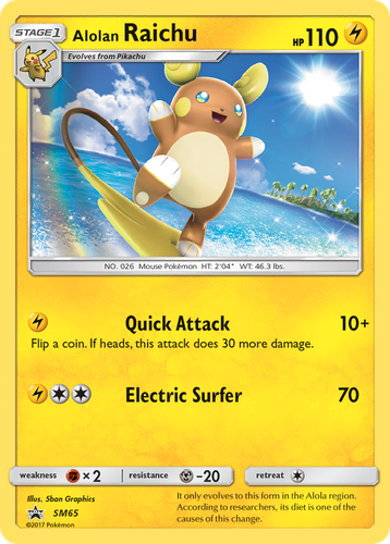 Alolan Raichu 65, SM Black Star Promos