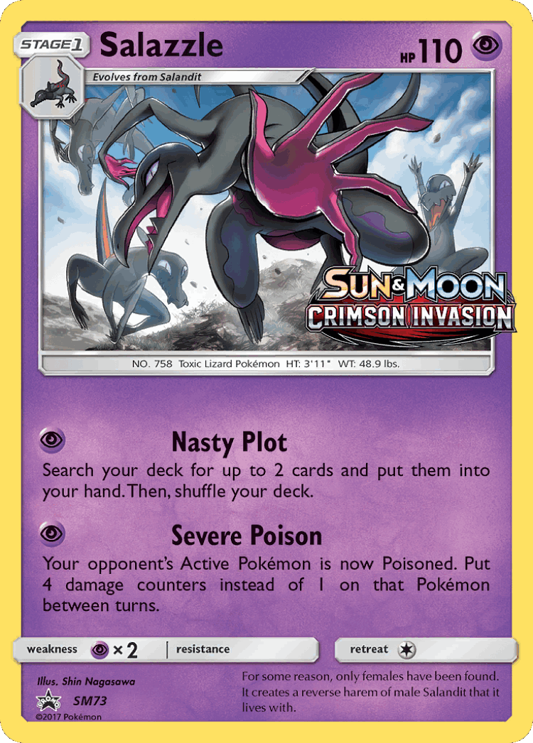 Salazzle #73 from SM Black Star Promos - Promo - Illustrated by Shin Nagasawa