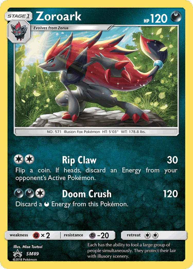 Zoroark #89 from SM Black Star Promos - Promo - Illustrated by Misa Tsutsui