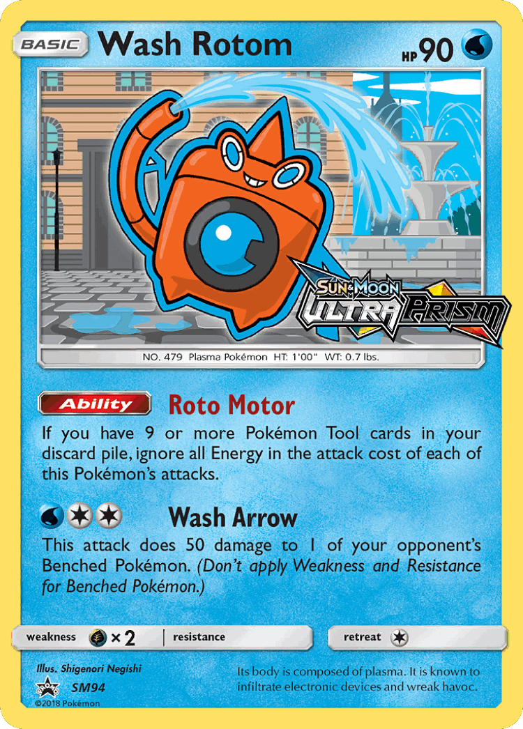 Wash Rotom #94 from SM Black Star Promos - Promo - Illustrated by Shigenori Negishi