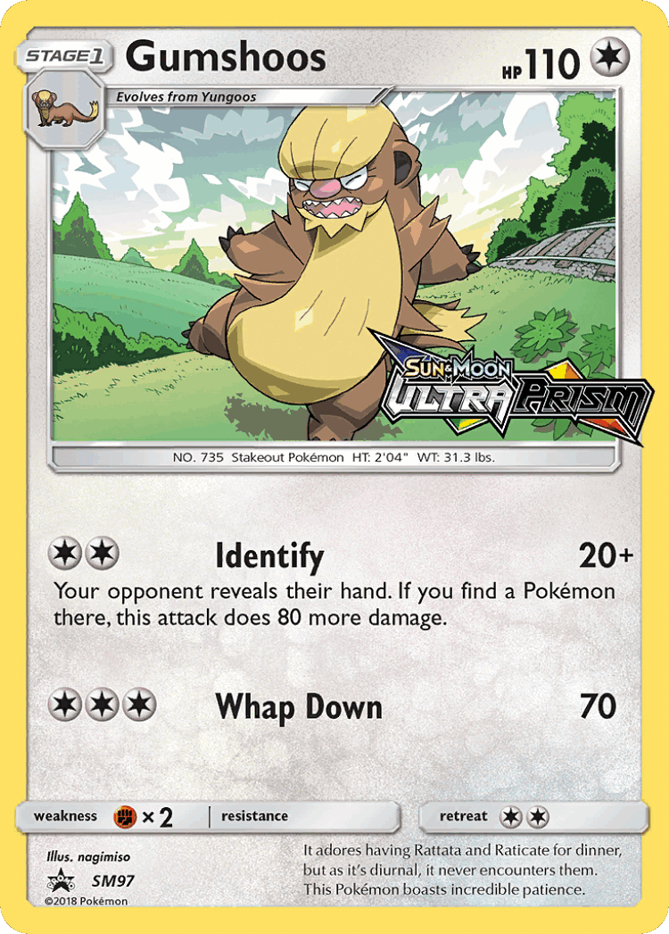 Gumshoos #97 from SM Black Star Promos - Promo - Illustrated by nagimiso