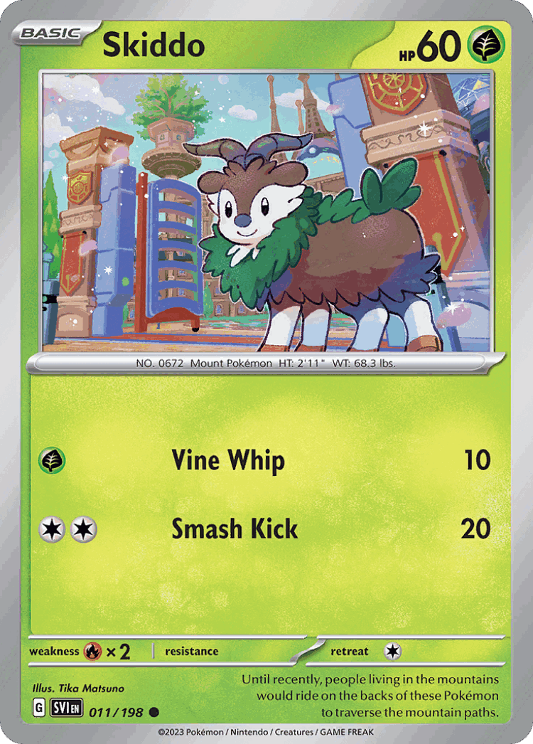 Skiddo #11 from Scarlet & Violet - Common - Illustrated by Tika Matsuno